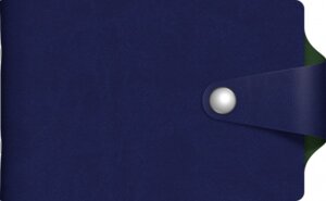 Визитница 12 карманов двухцвет. 70Х120мм VIVELLA  BICOLOUR Синий/зеленый   хлястик с кнопкой