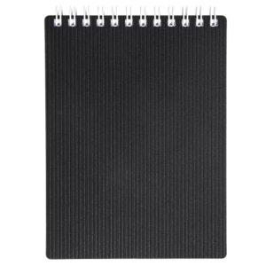 Блокнот 80л А7ф клетка Пластик на гребне VELVET Черный 80Б7В1гр_01601