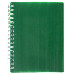 Записная книжка  80л А6 Клетка VELVET Зеленая Пластик Спираль 80ЗК6грВ1_01607