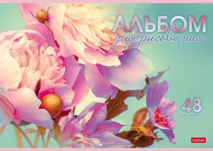 Альбом 48л Пластик тиснение Грация цветов 48А4Впл