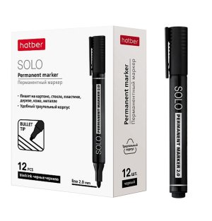 Маркер перманентный Solo закругленный 2мм Черный PM_064256