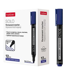 Маркер перманентный Solo закругленный 2мм Синий PM_064258