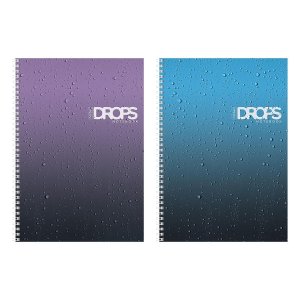Тетрадь 80л А4 Клетка Drops перфорация на отрыв глянц 2 диз Спираль 80Т4лВ1гр