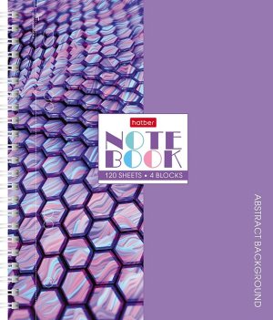 Тетрадь 120л А5 Клетка Неоновые грани 3цв разделителя Soft-touch Спираль 120Тр5лВ1сп_32267