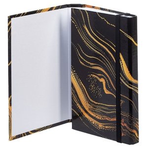 Записная книжка 80-50л А6 Black marbl с клапаном на резинке Спираль 80-50ЗКт6Вгр_32859