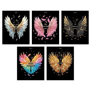 Тетрадь  48л Клетка 3D фольга Крылья ангела 48Т5лофВ1