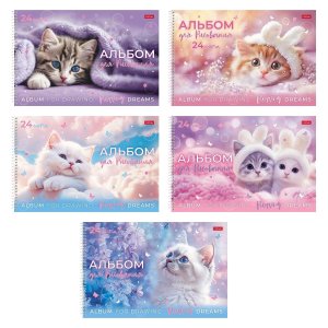 Альбом 24л Пластик обл 300мкм Нежные мечты Спираль 24А4Вгр