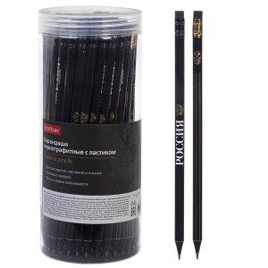 Карандаш ч/г HB с ластиком круглый корпус Символы России BL_092652