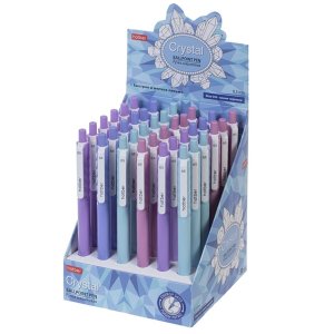 Авторучка шар 0,5мм Синяя чернила на масл.основе Кристалл ассорти BP_079554