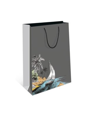0292.948 Бумажный пакет Парусник на сером