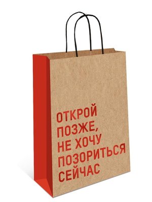 0396.608 Бумажный пакет крафт Открой позже