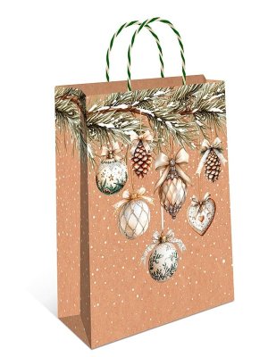 0397.625 Бумажный пакет крафт Новогодние украшения