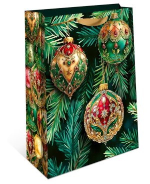 1598.130 Бумажный пакет премиум Новогодние шары