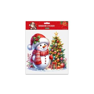 0703.227 Оформительская наклейка Снеговик у елки