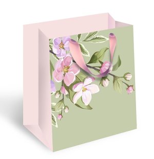 1593.195 Бумажный пакет премиум Цветущая ветвь
