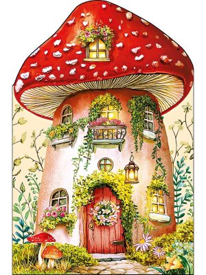 0167.310 Открытка Без надписи Домик жен