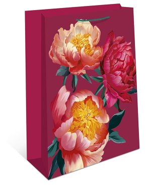 0191.979 Бумажный пакет Пионы на бордо