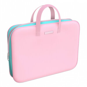 Сумка текстиль с ручками A4+ Розовая на молнии 54676