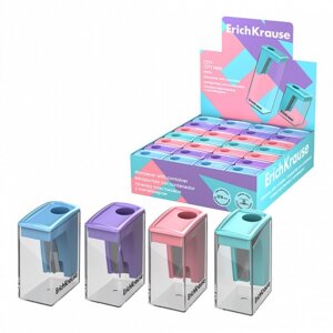 Точилка пластик City Mini Pastel с контейнером асс по 28 ш 61277