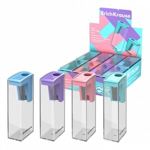 Точилка пластик City Pastel с контейнером асс по 16 шт 61275