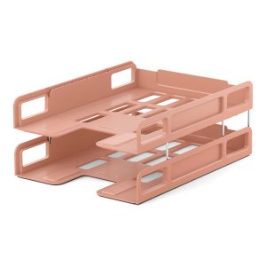 Набор из 2 пластик лотков-трансформеров для бумаг Techno Powder персиковый 55561