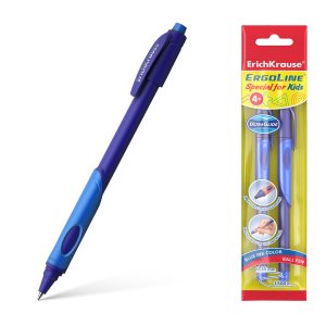 Набор ручек шар 0,7мм Синяя 2шт ErgoLineR Kids Stick&Grip Neon 0.7, Super Glide Techn 58523