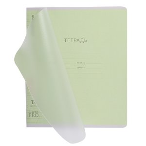 Тетрадь  12л Косая линия Классика CoverPrо Зеленая с пластик обл 62180