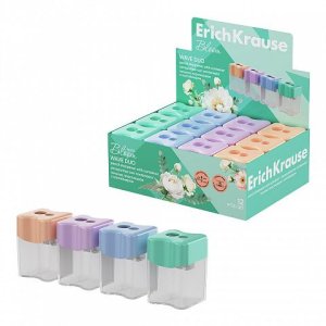 Точилка пластик Wave Duo Pastel Bloom с контейнером асс 60047