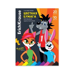 Бумага цв 20л 10цв Ну, Погоди! Каникулымелован односторон Склейка 020850180-62543