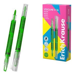Текстмаркер двухсторон Visioline V-16 Zoom Neon зеленый 60821