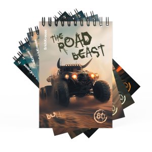 Блокнот  80л Клетка А6 Road Beast Спираль MIX-PACK 63386