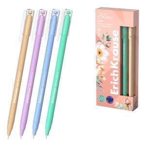 Ручка шар 0,7мм Синяя Slim Stick Pastel Bloom 61047