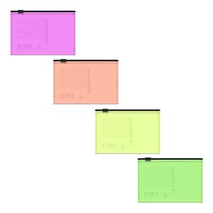Папка на молнии А5+ Zip-пакет пластик Fizzy Neon полупрозр асс 61167