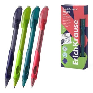 Ручка гелевая 0,5мм Синяя стираемая ErgoLineR Magic Stick&Grip Reef 63145