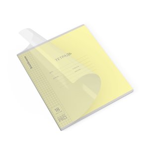 Тетрадь  18л Клетка Классика CoverPrо fzzy Желтый пластик обл 65693