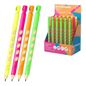 Карандаш механический HB GripLine Neon 2.0 мм с точилкой 65564