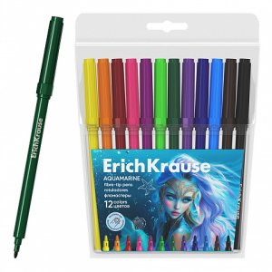 Фломастеры 12цв Aquamarineв футляре с европодвесом 65184