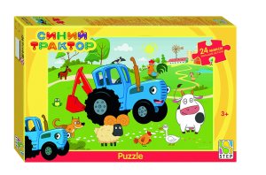 Паззл   24 Степ МАХI Синий трактор 90124