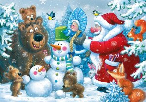 Паззл   24 Степ МАХI Новогодняя полянка 70035