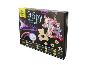 Набор для рисования на воде Эбру 5 красок  6 фигурок 05159