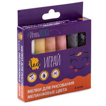 Мелки для рисования 6шт 5цв меланжевые цв Лео Играй LPSC-06