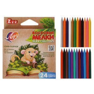 Мелки восковые 24цв ZOO 12С 866-08