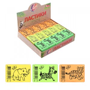 Ластик 35*25*8 мм ZOO Z2 флуоресцентный в ассортименте 31С 1968-08