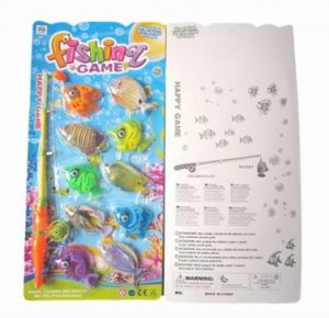 Рыбалка пластиковая ВЕСЕЛЫЙ РЫБАК 16 10 рыбок 1 удочка 1 сачок Y8772028