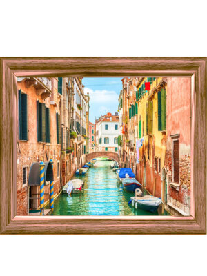 Алмазная мозаика Венецианский канал квадратная 30x40 класс без подр с полн зап 29цв  Арт FW-006