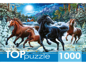 Паззл 1000 Зимние лошади ФТП1000-9851