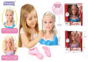 Кукла манекен для создания причесок в наборе зеркало расческа 14х24 см 2043041