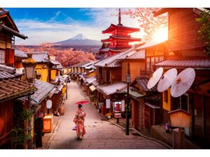 Алмаз мозаика 30х40 см c подр с полн заполн 30 цв Улочки Киото НД-0347