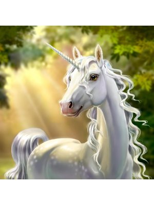 Алмазная мозаика 30х30 см c подр с полн заполн 24 цв Кучерявый единорог НД-1066