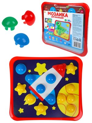 Мозаика 12 картинок в пленке 32 фишки + 2 глазок М-7165